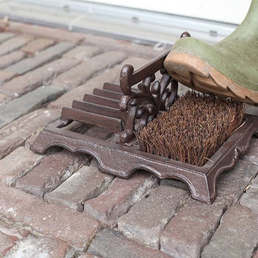 Cast Iron Boot Brush with Scraper - Happy Gardens