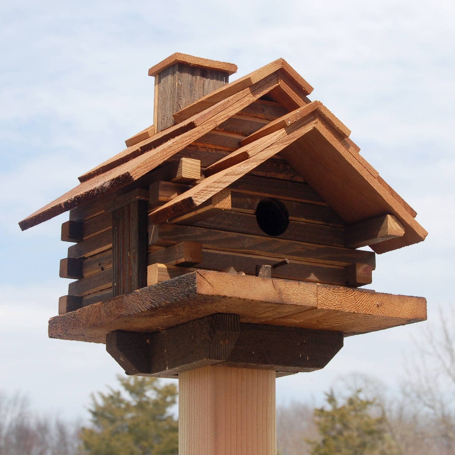 Rustic Log Cabin Bird House