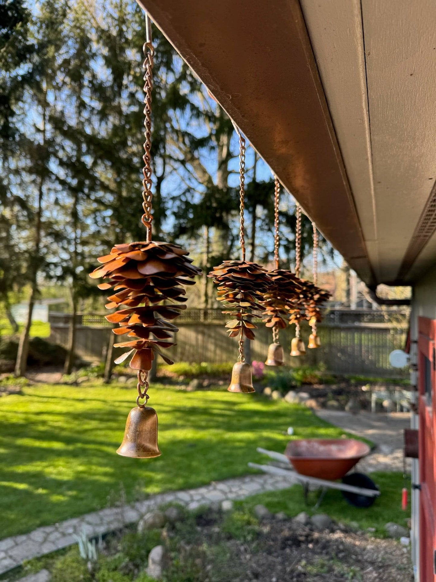 Pine Cone with Bell Ornament - Happy Gardens