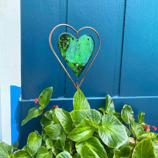 Happy Gardens - Green Heart Disc Garden Stake
