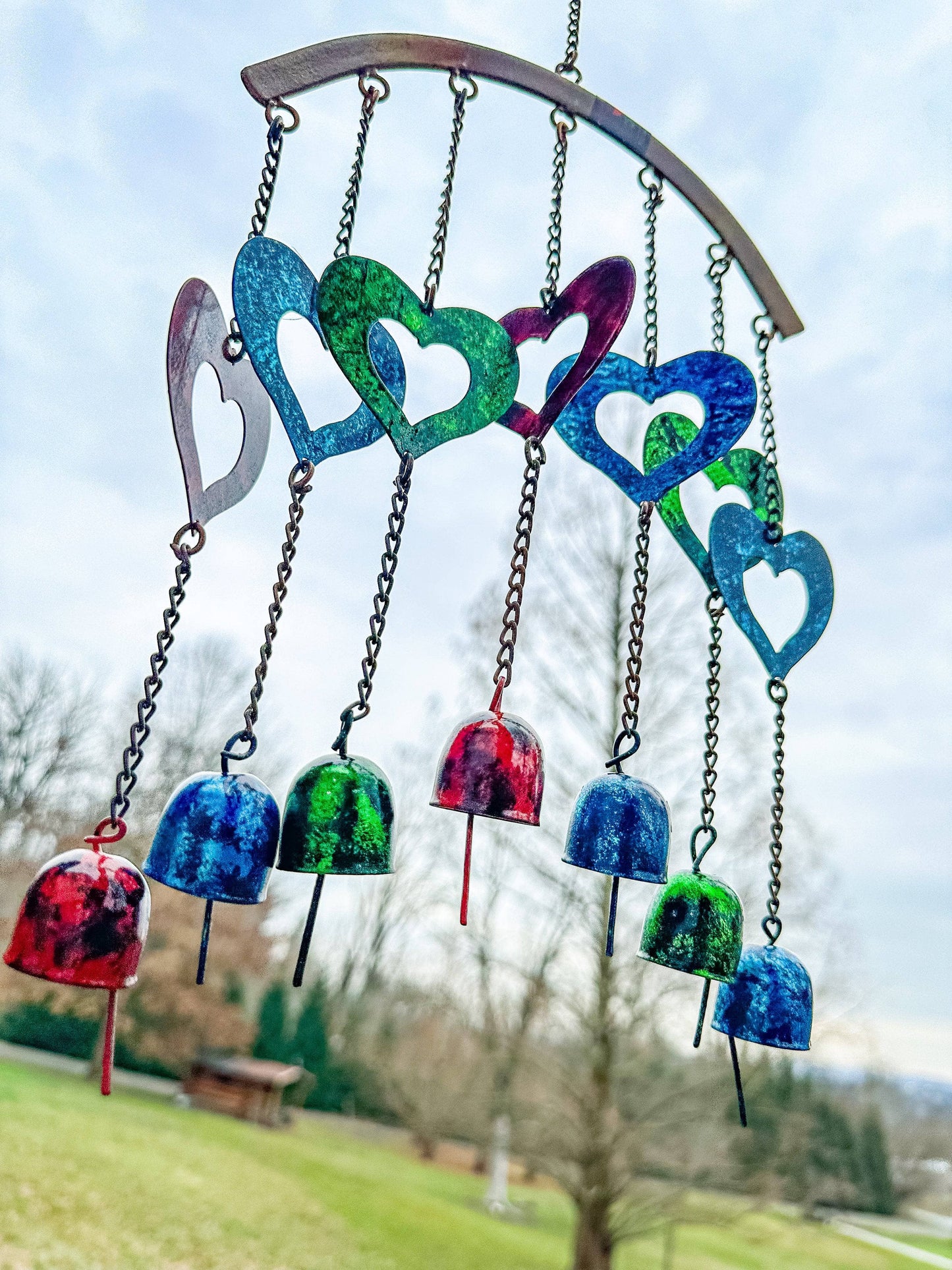 Happy Gardens - Hearts on Arch Wind Chime