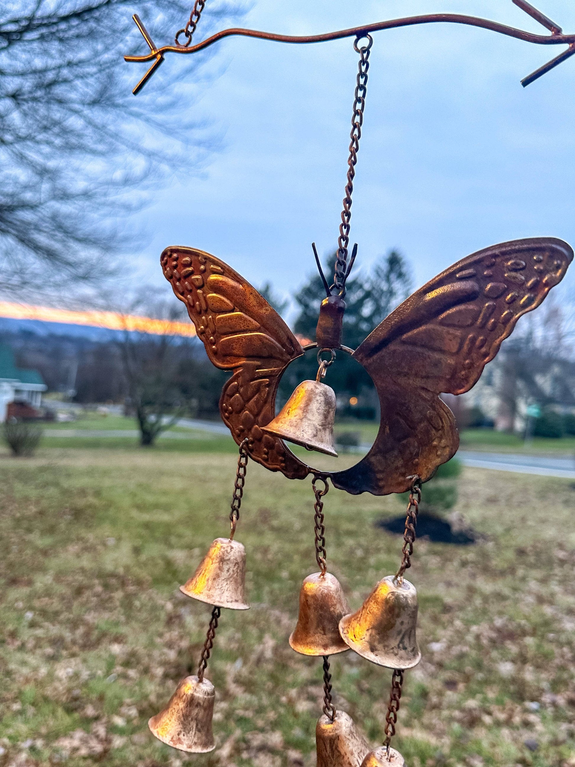 Happy Gardens - Butterfly with Bells Wind Chime