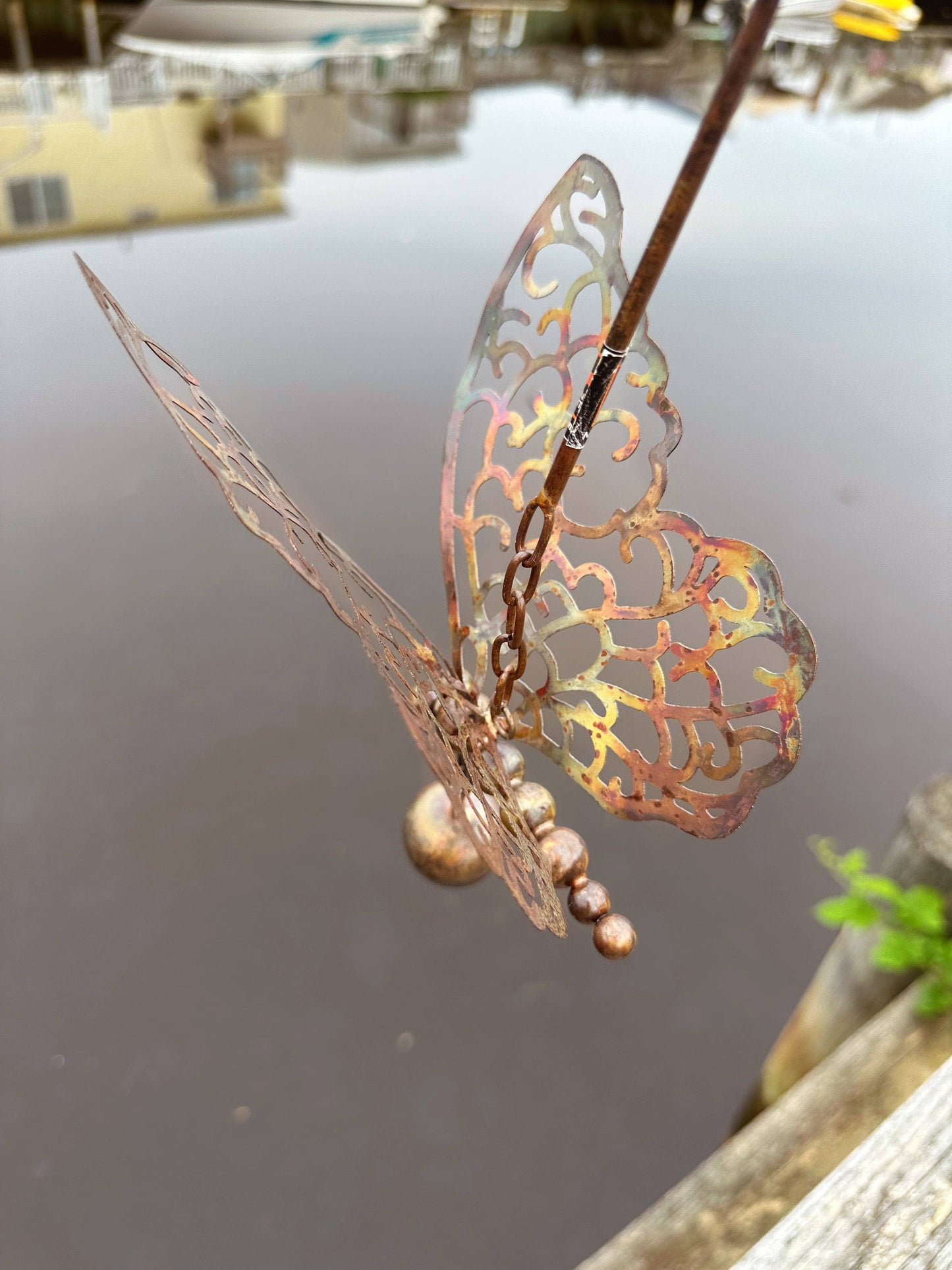 Hanging Butterfly with Bell - Happy Gardens