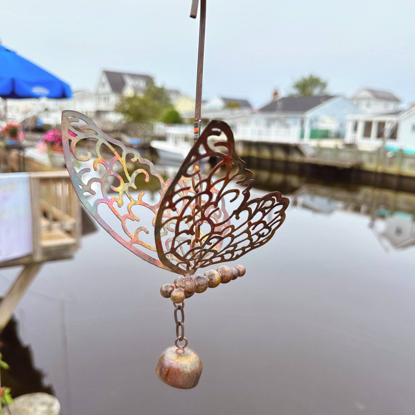 Hanging Butterfly with Bell - Happy Gardens