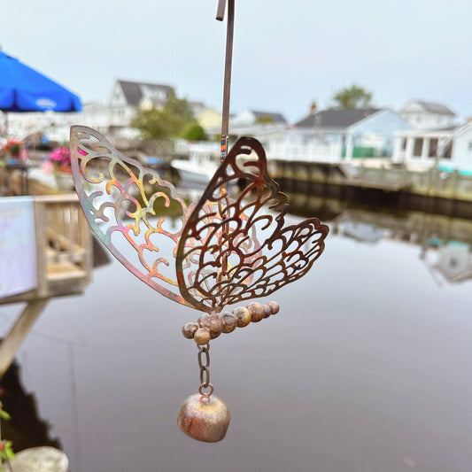 Hanging Butterfly with Bell - Happy Gardens