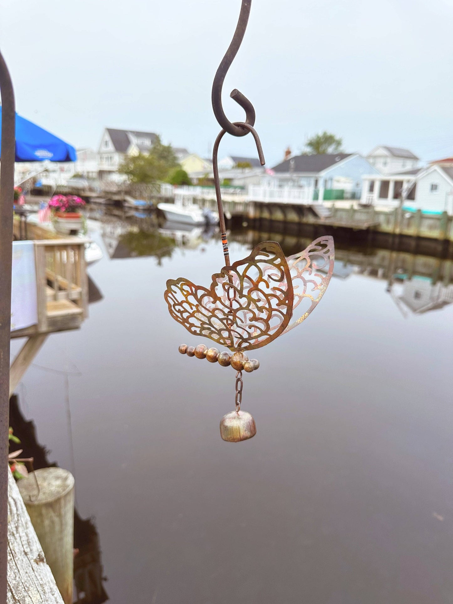 Hanging Butterfly with Bell - Happy Gardens