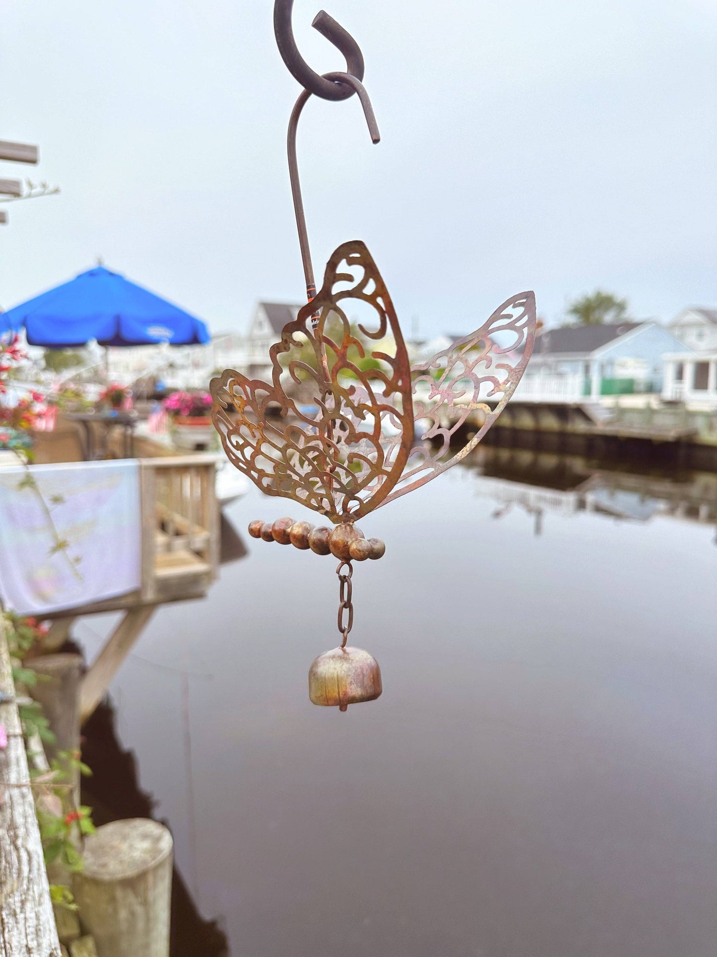 Hanging Butterfly with Bell - Happy Gardens