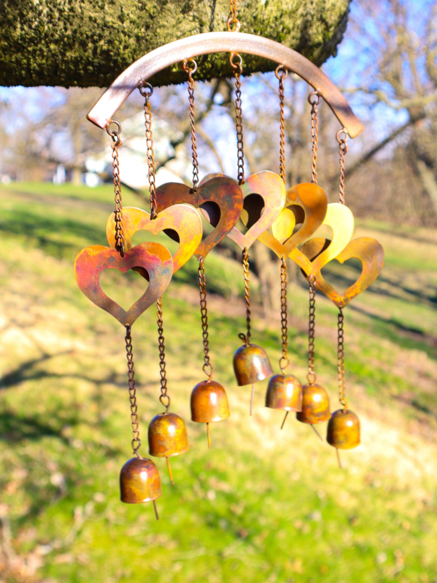 Happy Gardens - Hearts on Arch Wind Chime