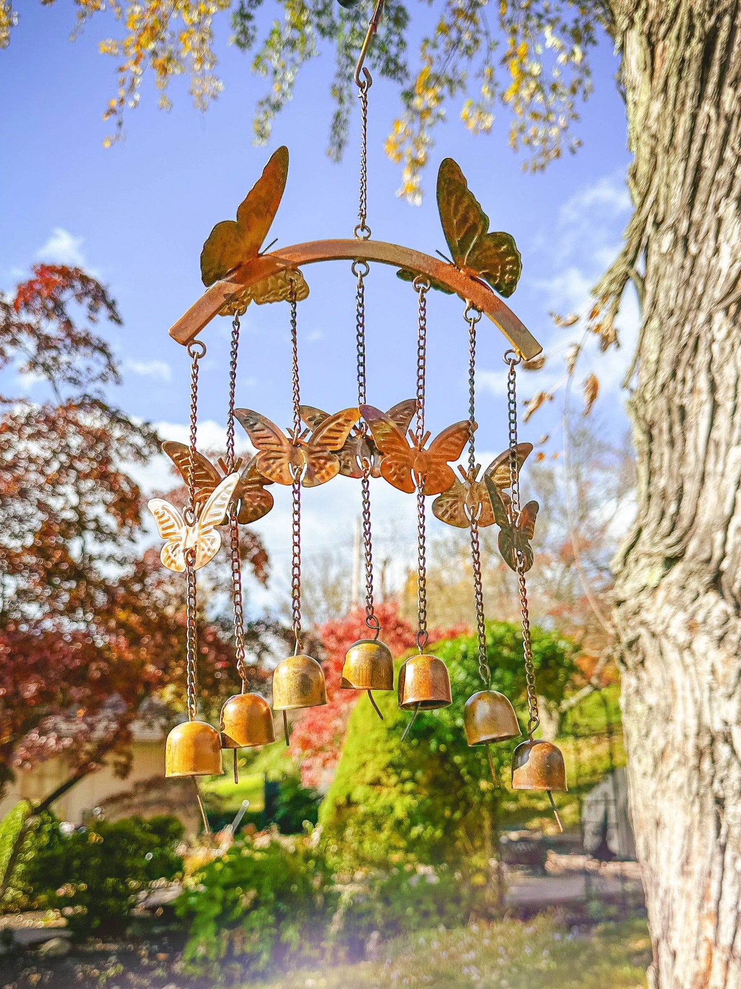 Happy Gardens - Butterflies on Arch Wind Chime