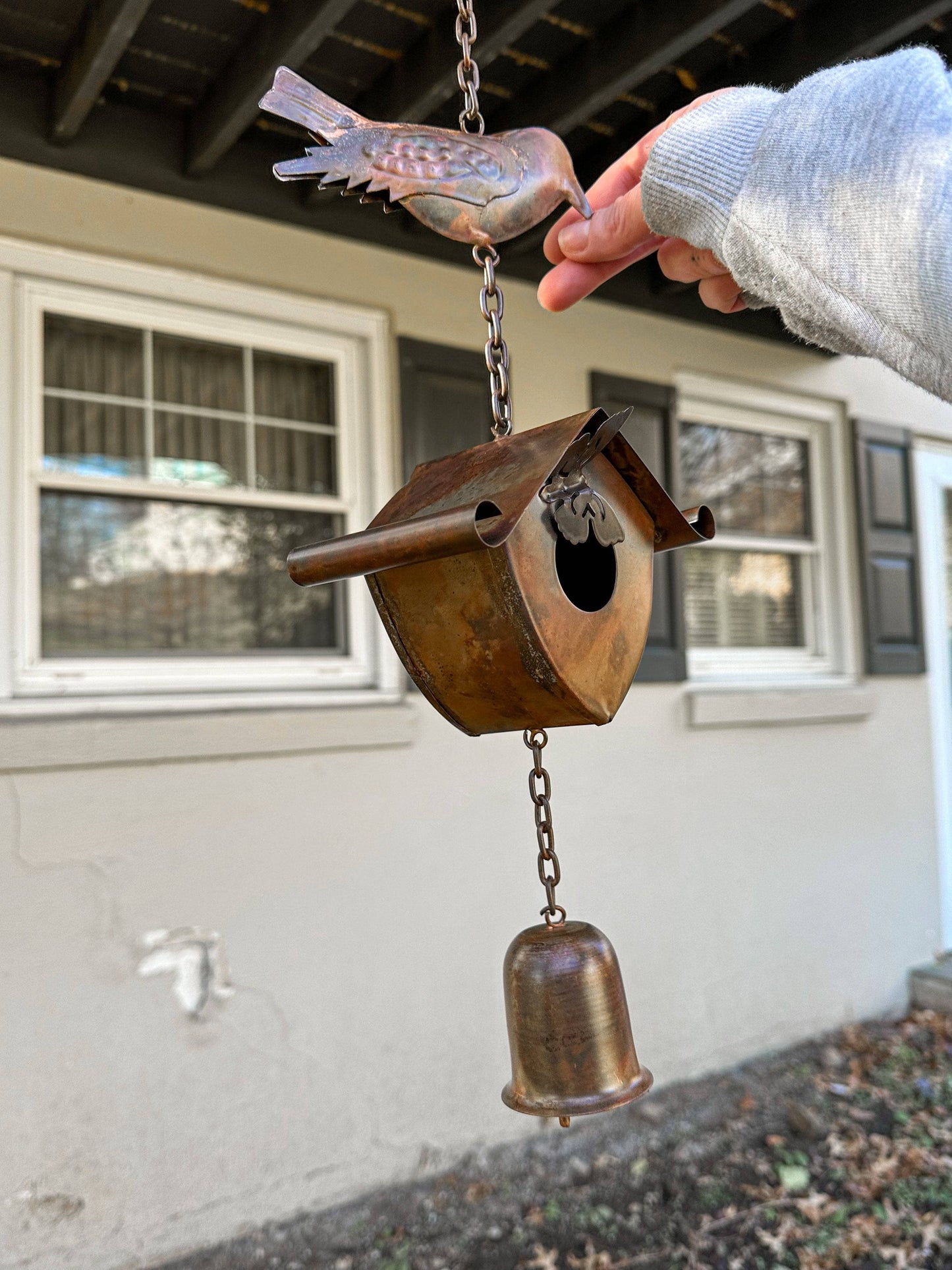 Happy Gardens - Bird, Birdhouse and Bell Hanging Ornament