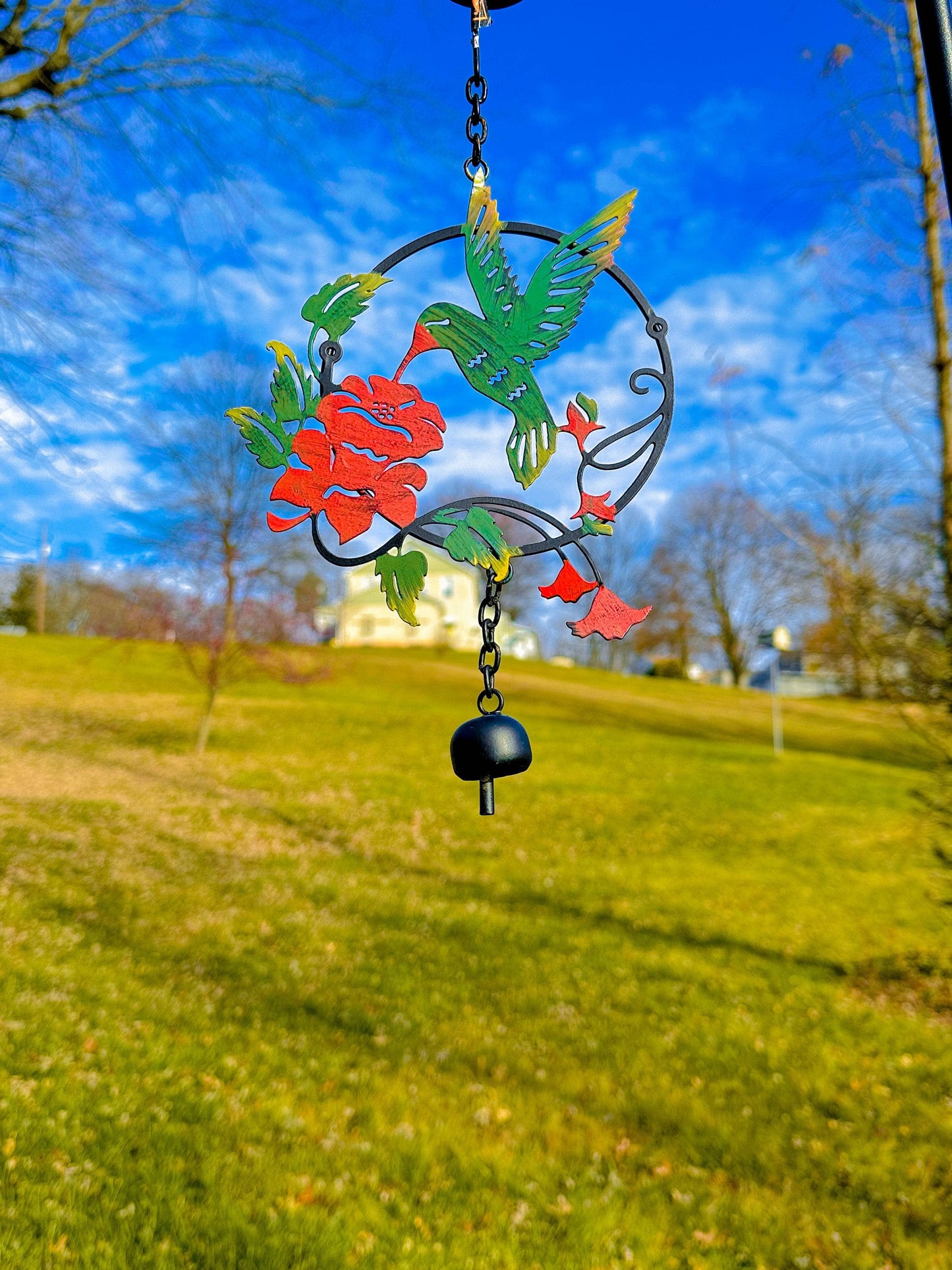 Happy Gardens - Hummingbird and Lily Multicolor Ornament