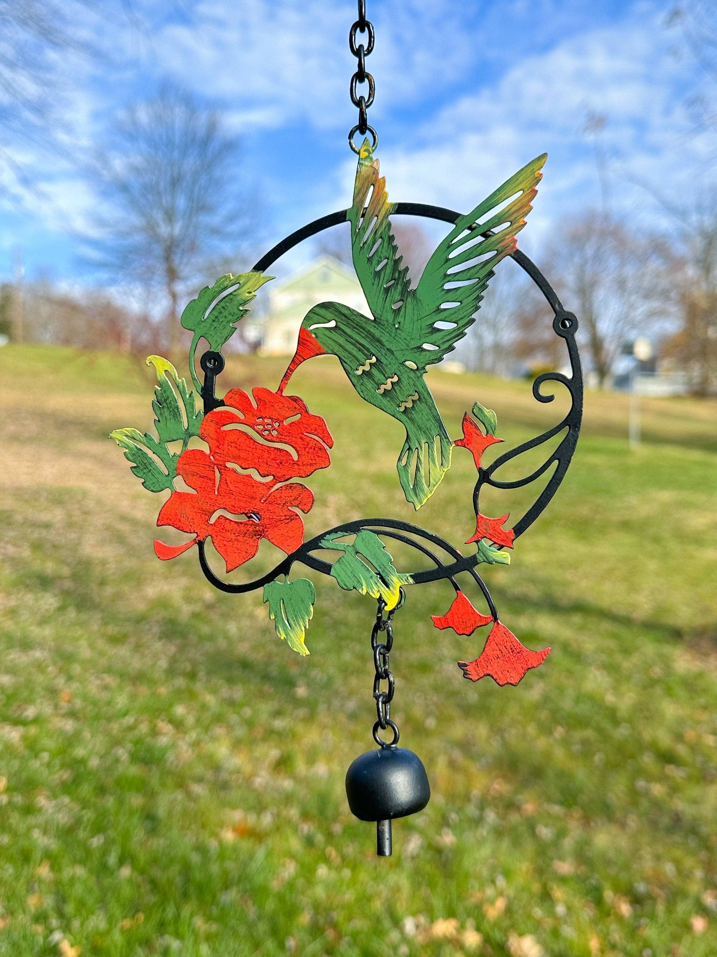 Happy Gardens - Hummingbird and Lily Multicolor Ornament
