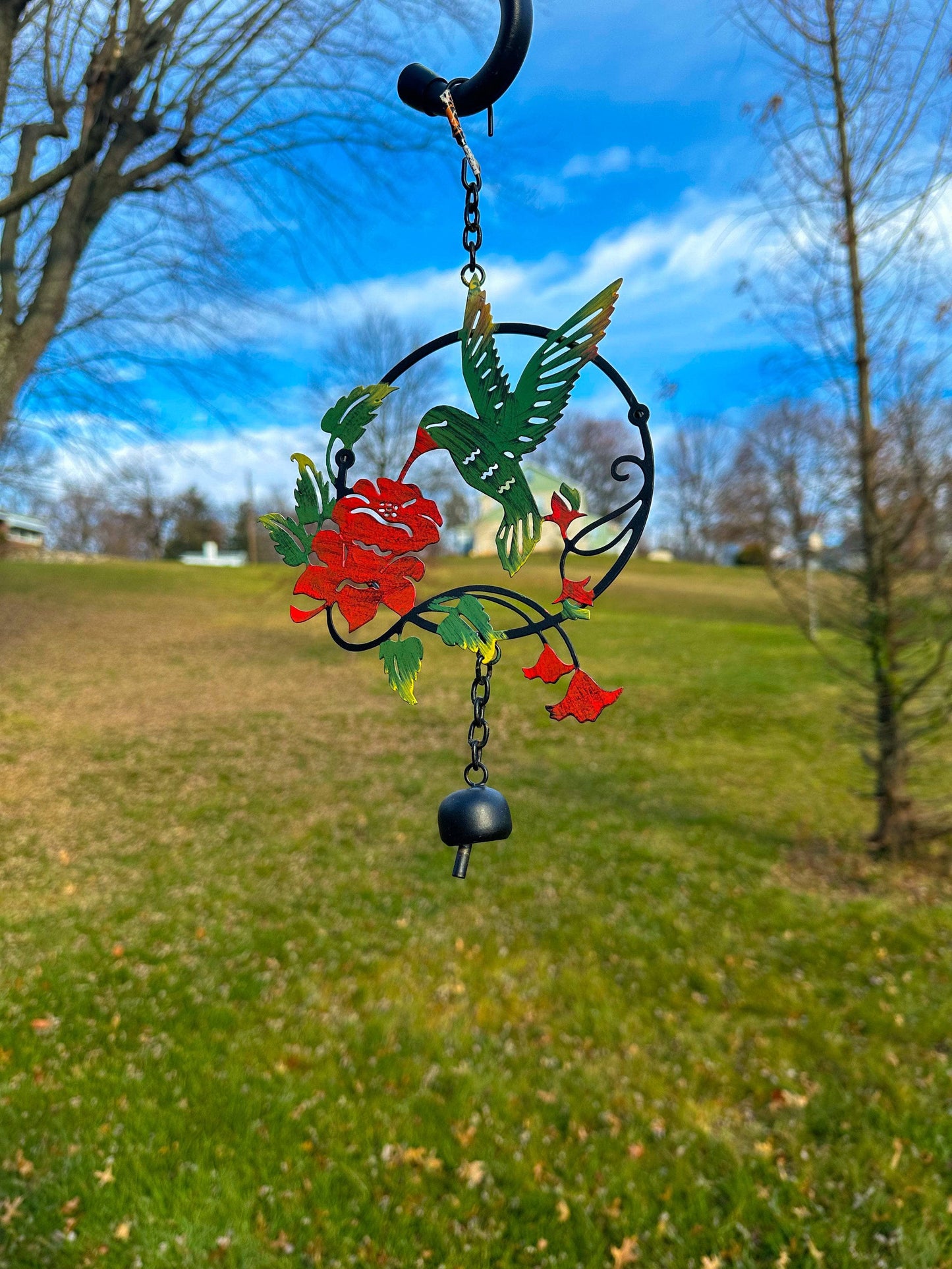 Happy Gardens - Hummingbird and Lily Multicolor Ornament