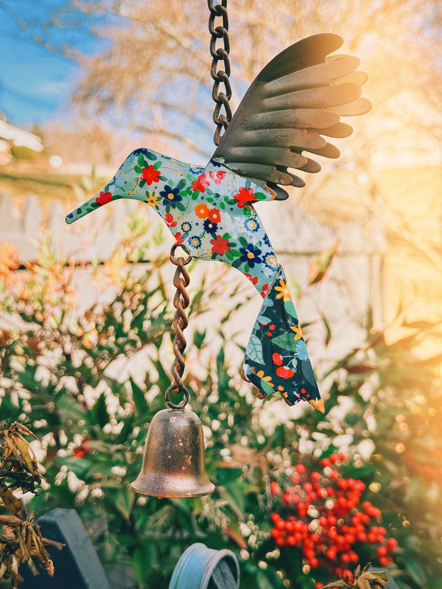 Happy Gardens - Floral Hummingbird Multicolor Ornament