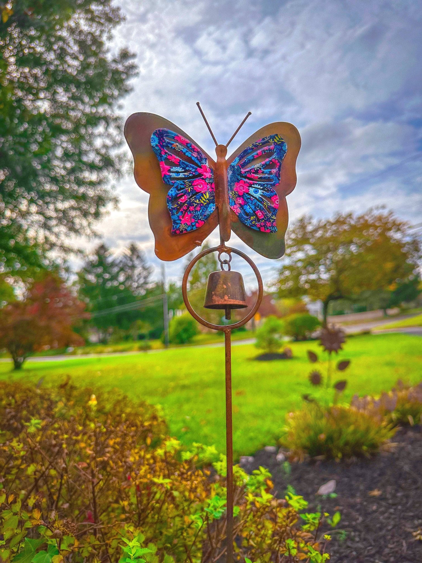 Happy Gardens - Floral Butterfly Garden Stake