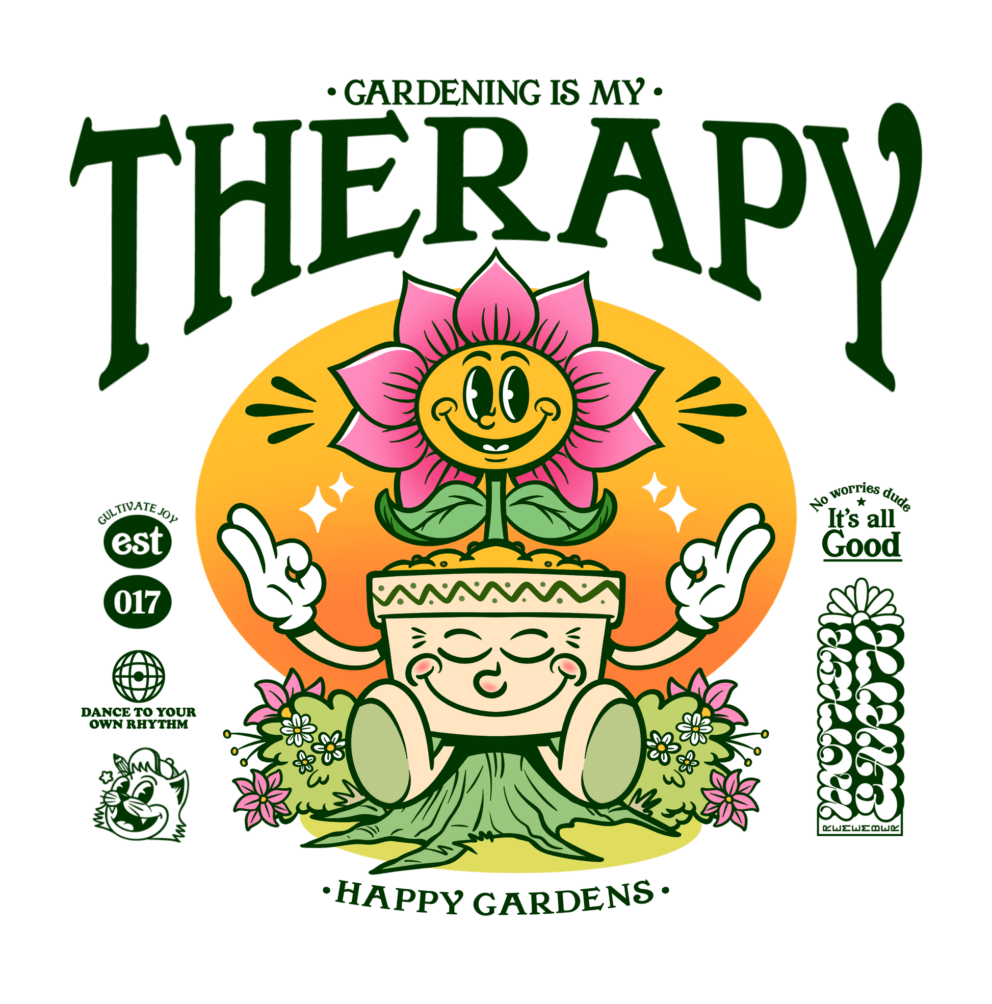Therapy Gardening T-Shirt - Happy Gardens