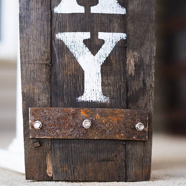 Whiskey Barrel Porch Sign - Happy Gardens