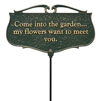 Come Into The Garden Garden Sign - Happy Gardens