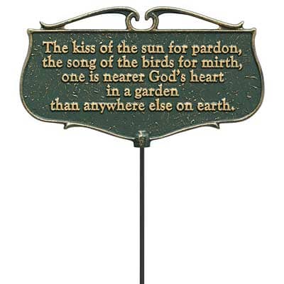 The Kiss Of The Sun Garden Sign - Happy Gardens