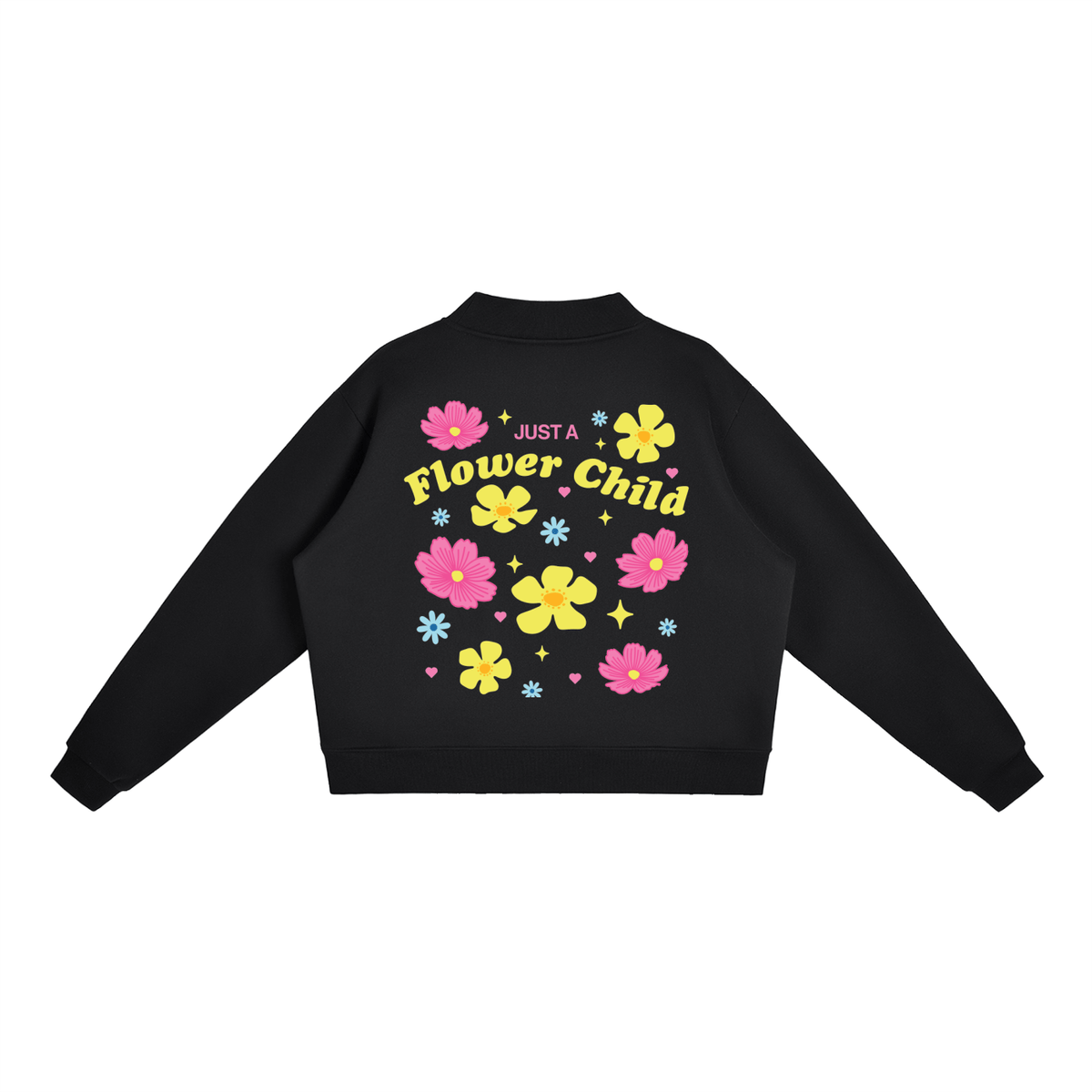 Don't mind me Essential Fleece Mock-Neck Crew Sweatshirt