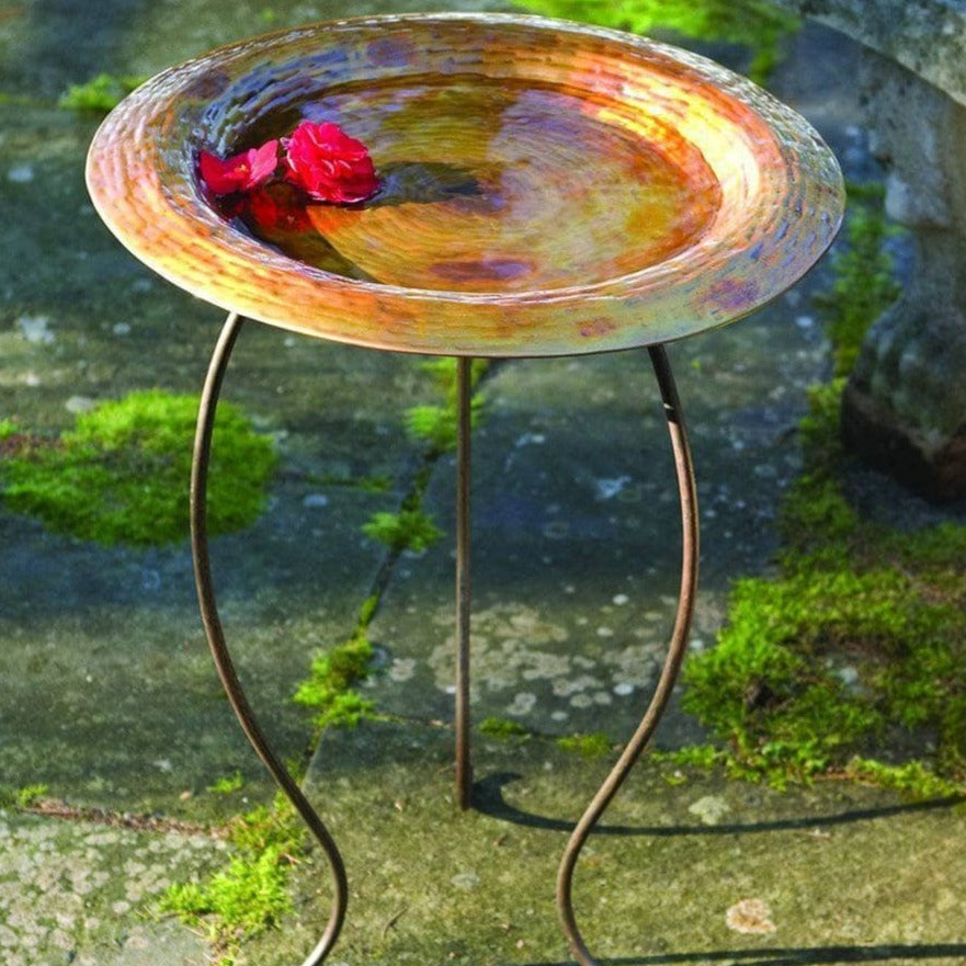 Happy Gardens - Golden Copper Round Bird Bath