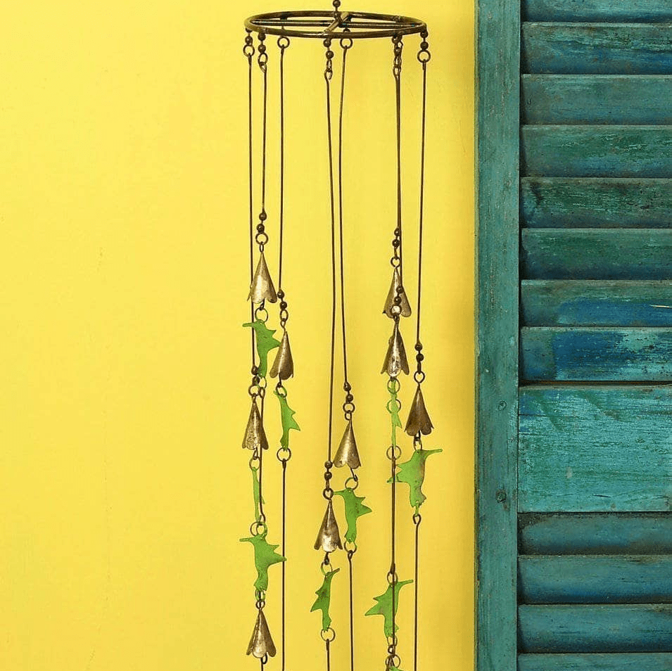 Happy Gardens - Hummingbirds with Bells Mobile Wind Chime
