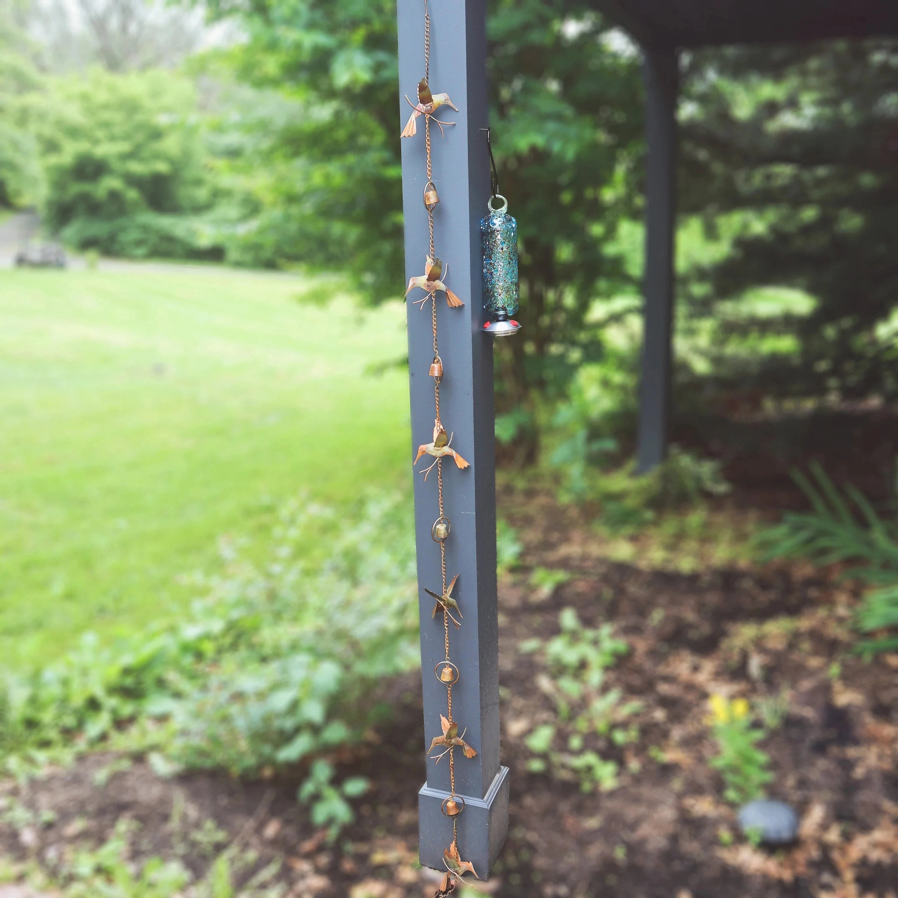 Hummingbirds and Bells Rain Chain