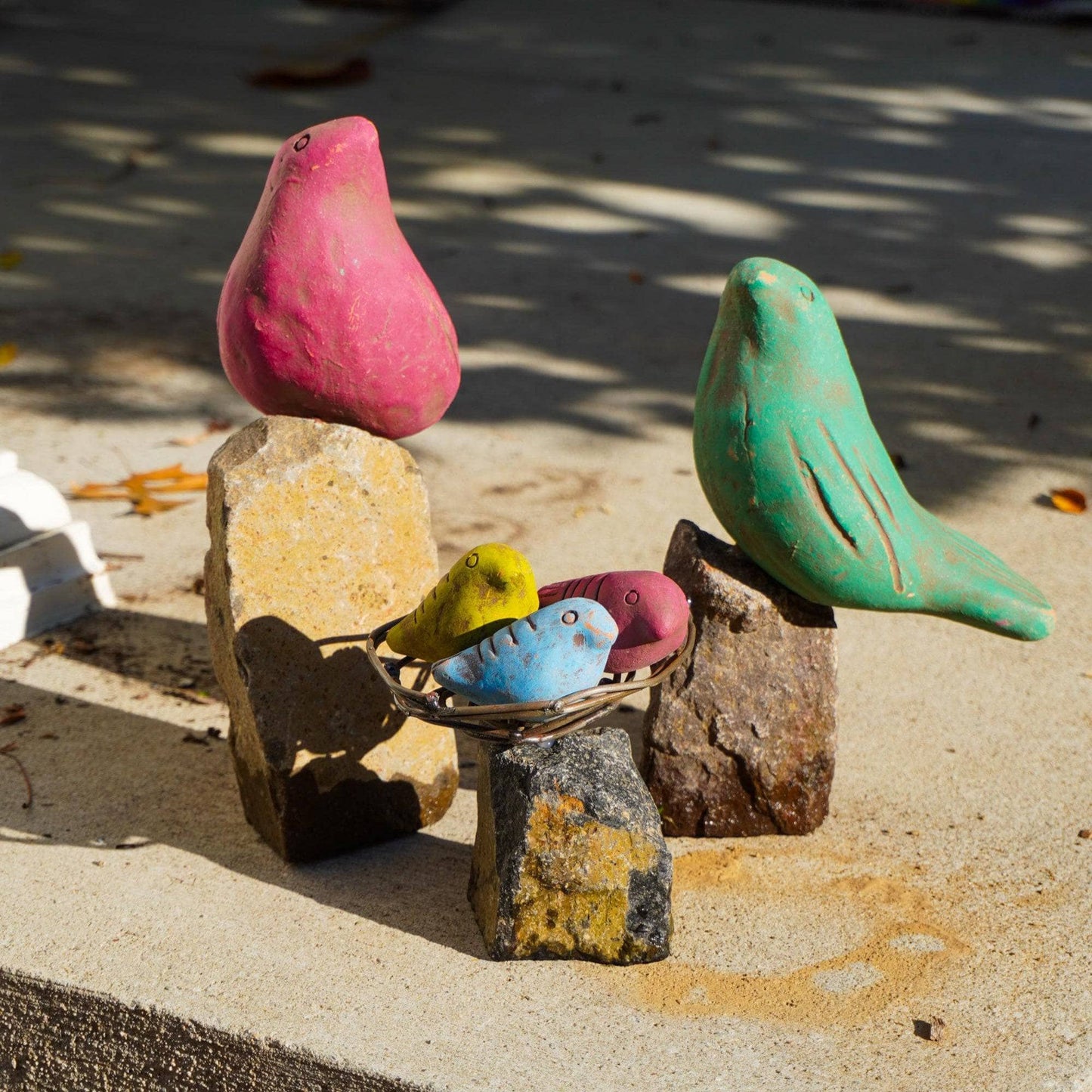 Happy Gardens - Birds on Rocks Garden Statue