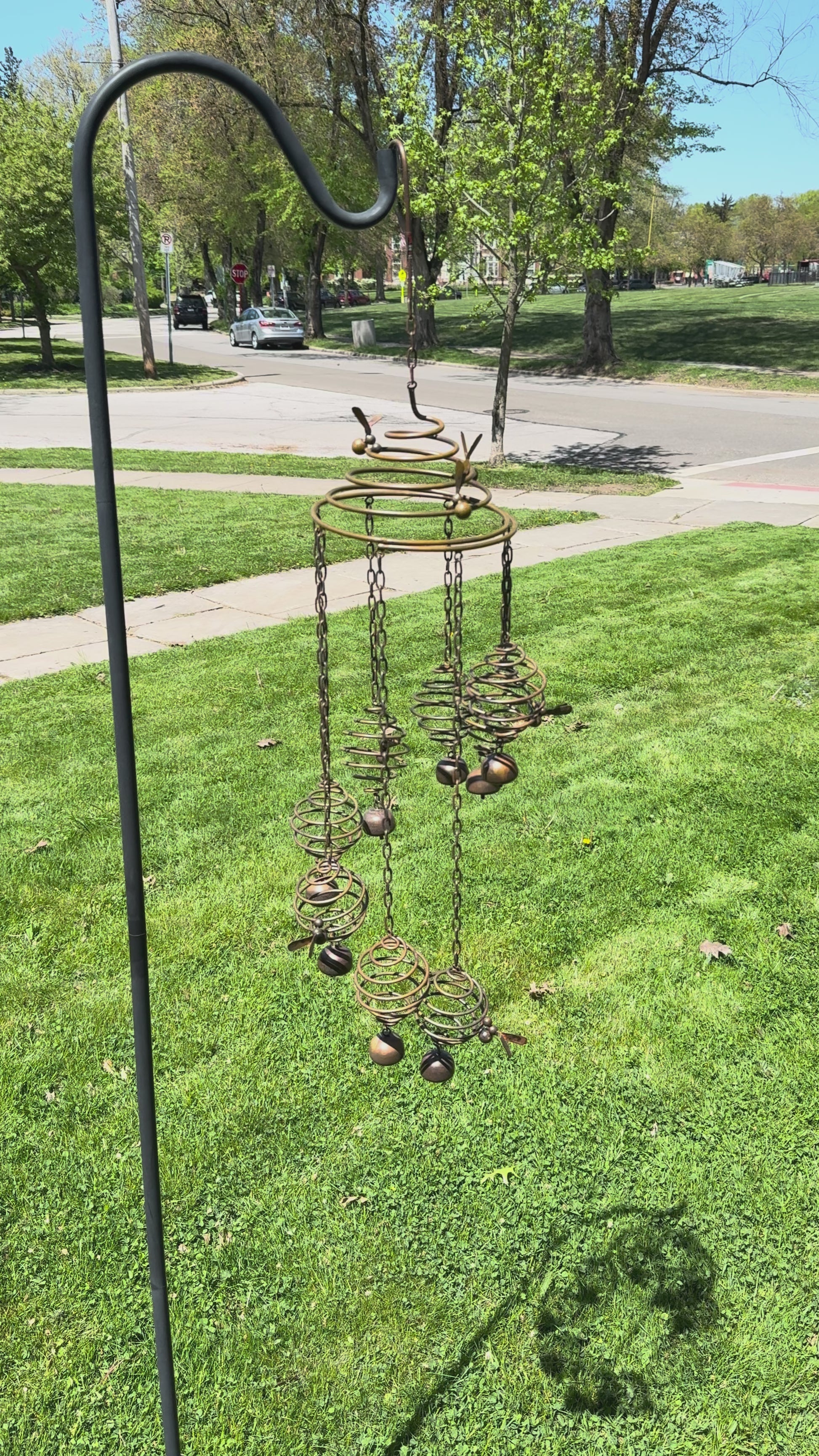 Happy Gardens - Bee Spiral with Bells Mobile Wind Chime