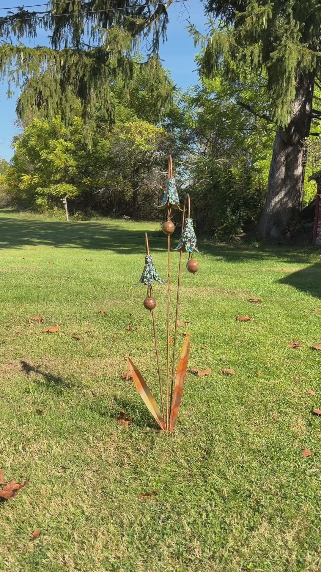 Floral Triple Bluebell Garden Stake - Happy Gardens