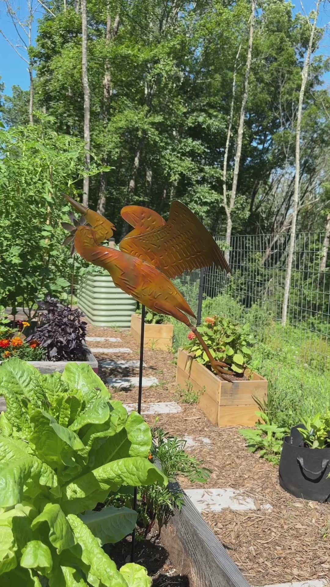 Happy Gardens - Heron Copper Garden Stake