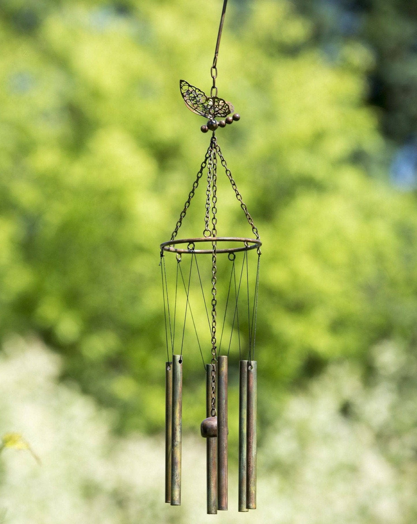 Hanging Butterfly Pipes Wind Chime - Happy Gardens