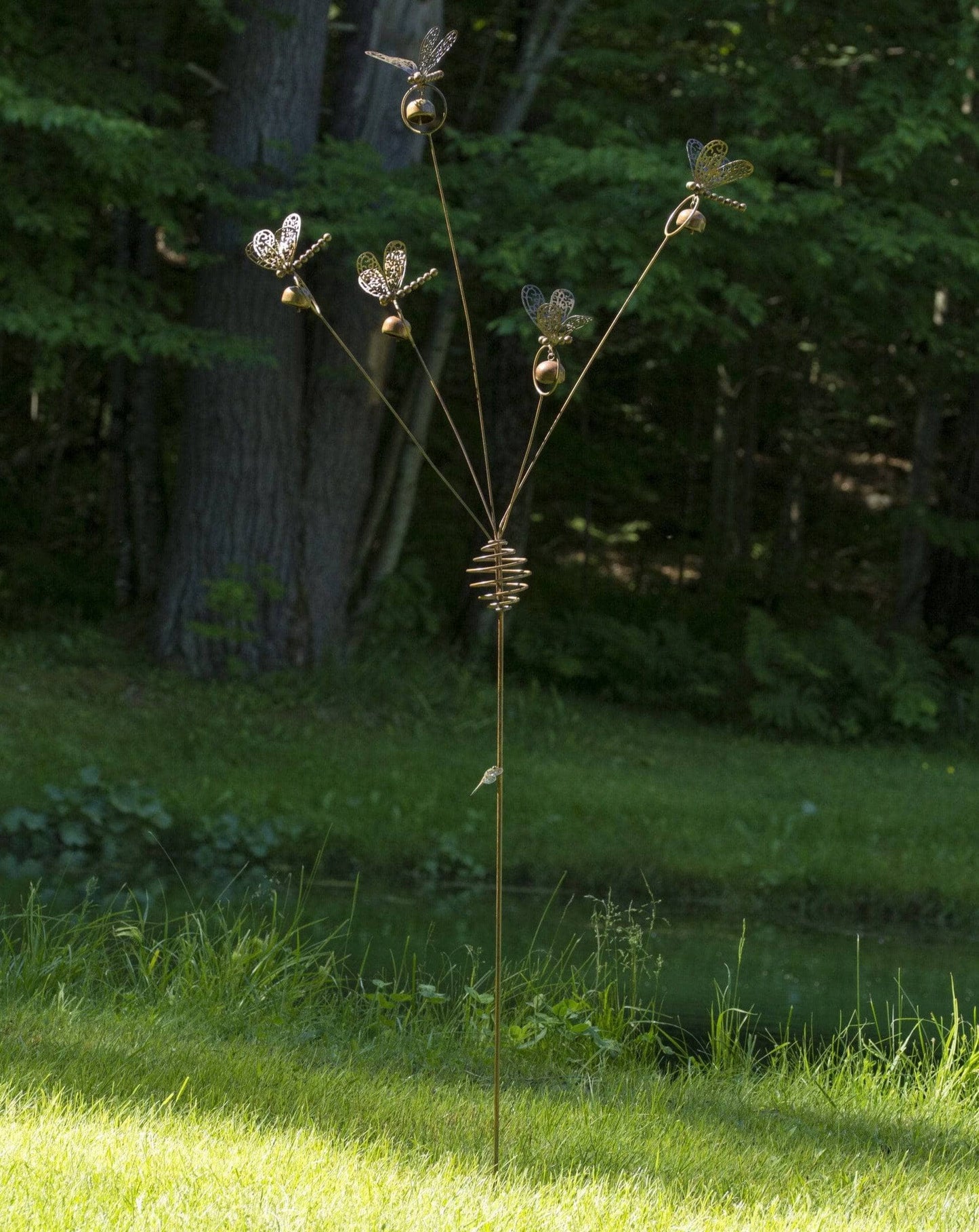 Dragonflies and Bells Garden Stake-Garden Stakes & Rain Gauges-Happy Gardens
