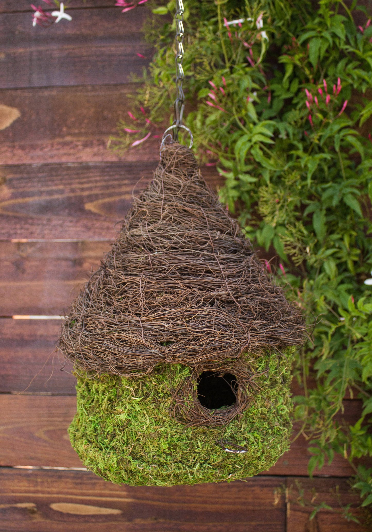 Woven Bungalow Moss Birdhouse - Happy Gardens
