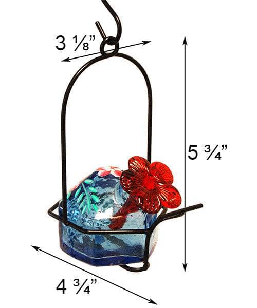 Botanica Lunch Pail Hummingbird Feeder, Blue - Happy Gardens