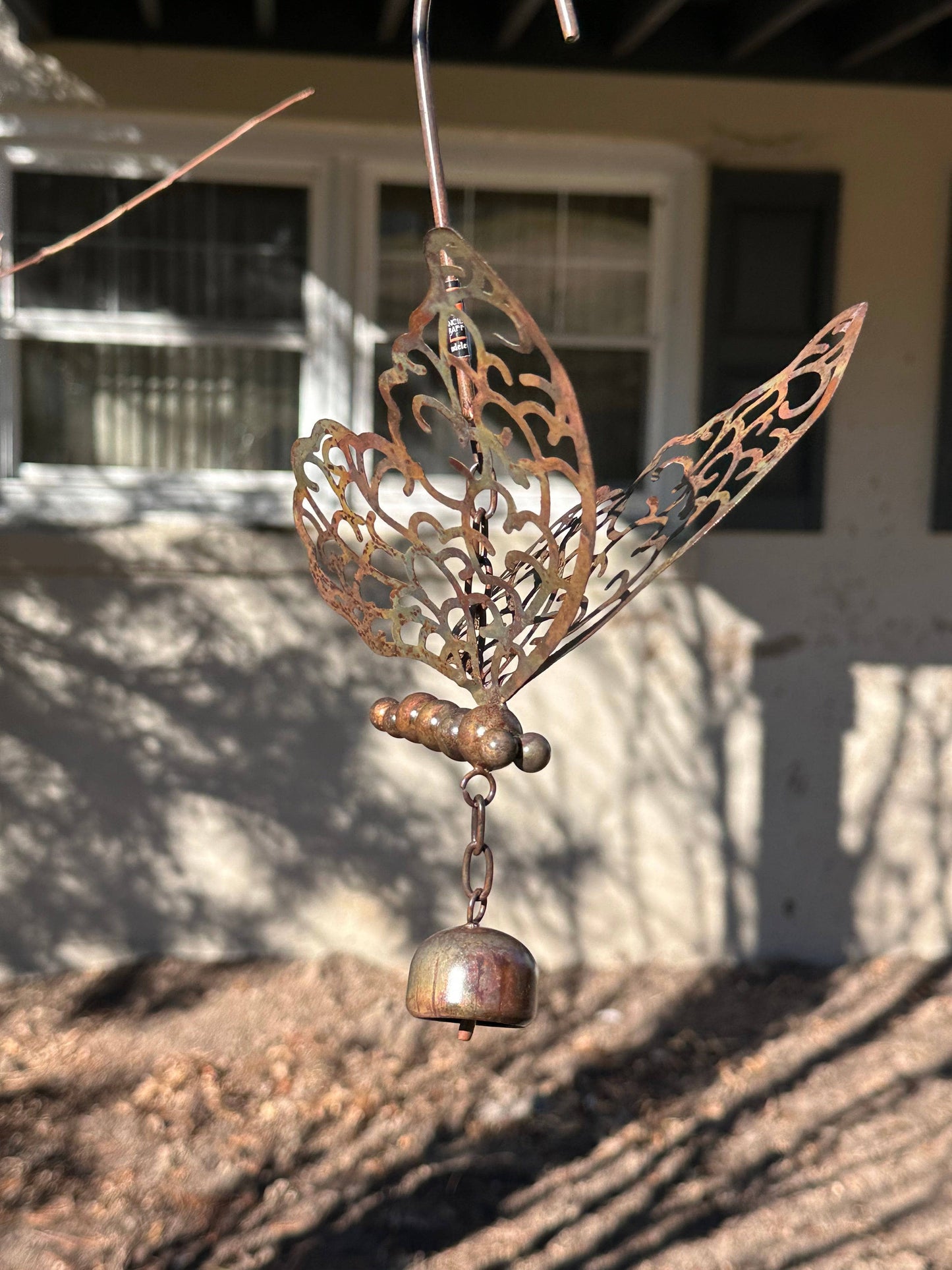 Hanging Butterfly with Bell - Happy Gardens