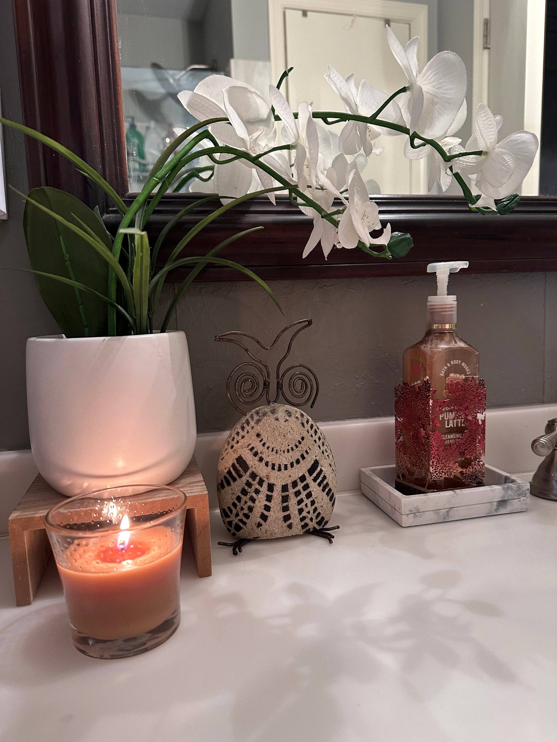 Happy Gardens - Stenciled Owl Garden Statue