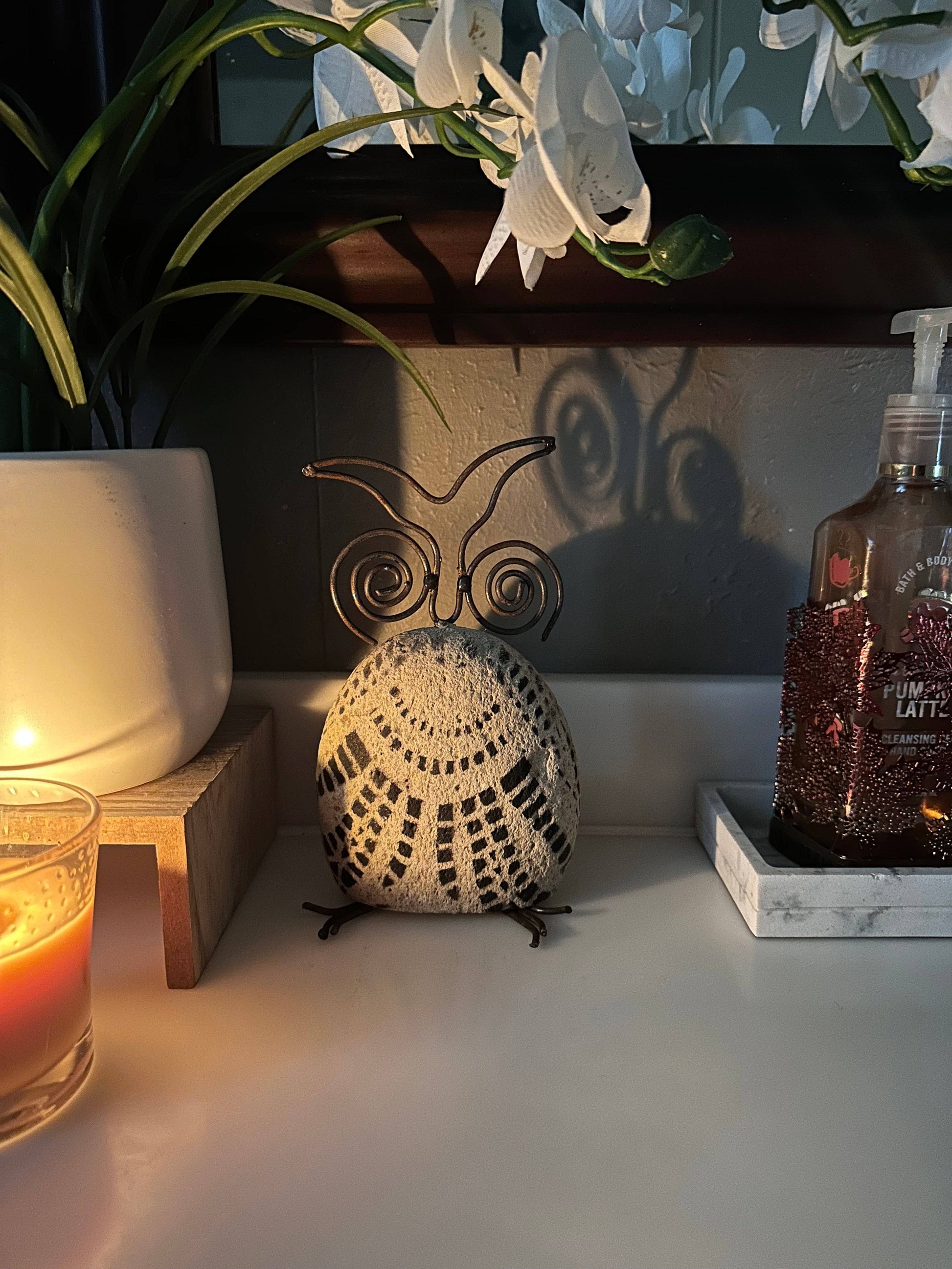 Happy Gardens - Stenciled Owl Garden Statue