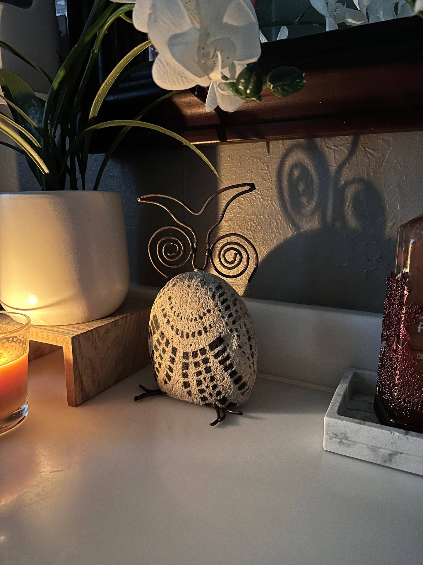 Happy Gardens - Stenciled Owl Garden Statue