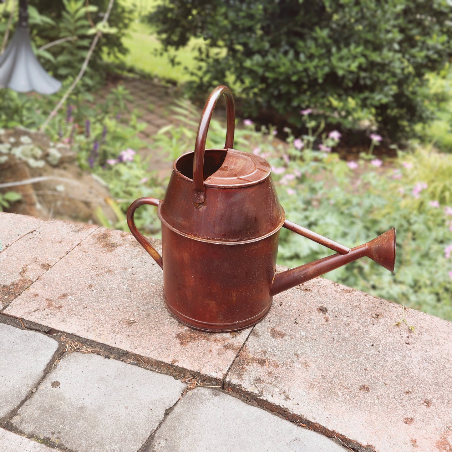 Antique Red Watering Can - Happy Gardens