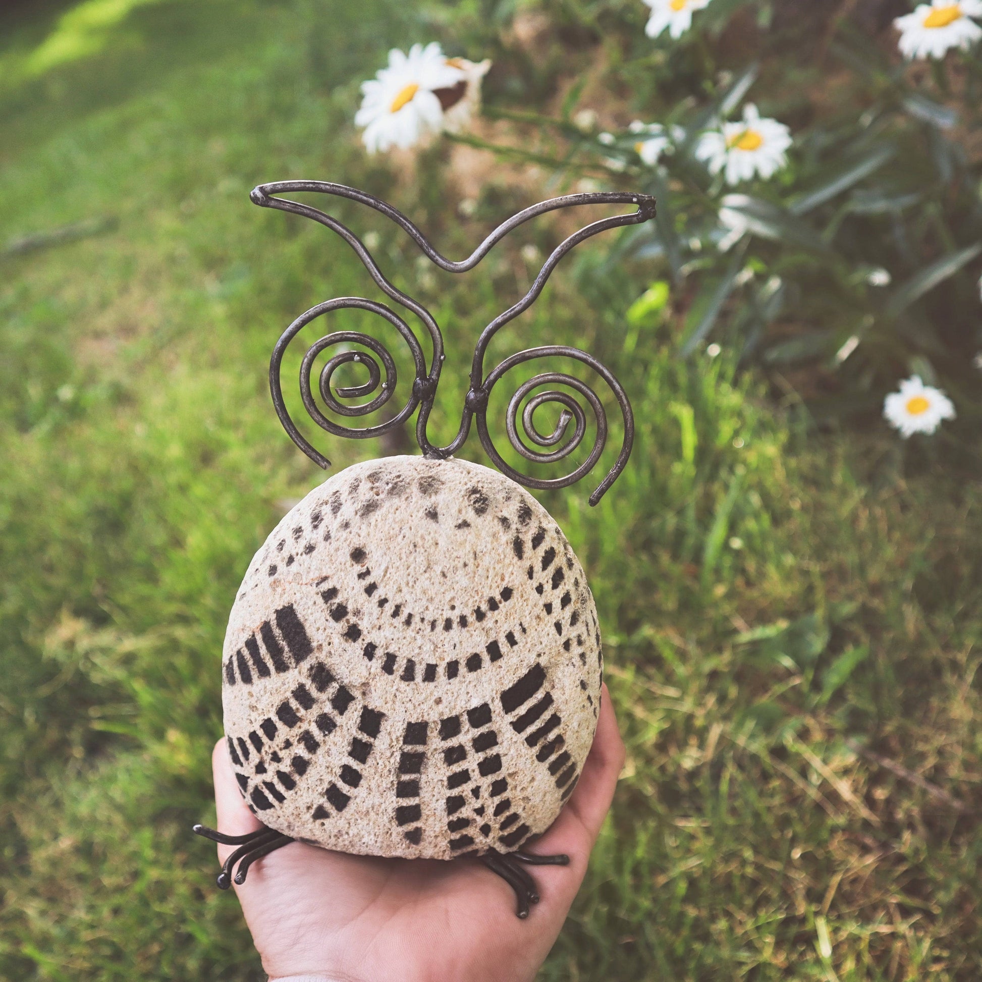 Happy Gardens - Stenciled Owl Garden Statue