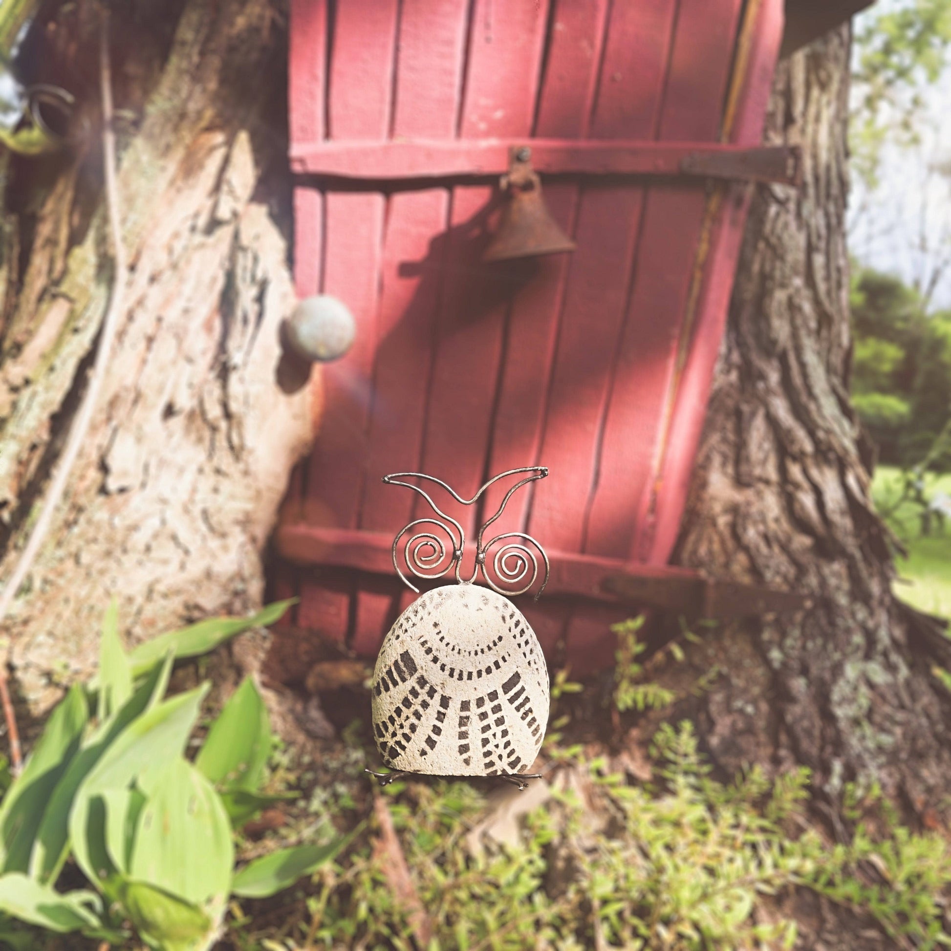 Happy Gardens - Stenciled Owl Garden Statue