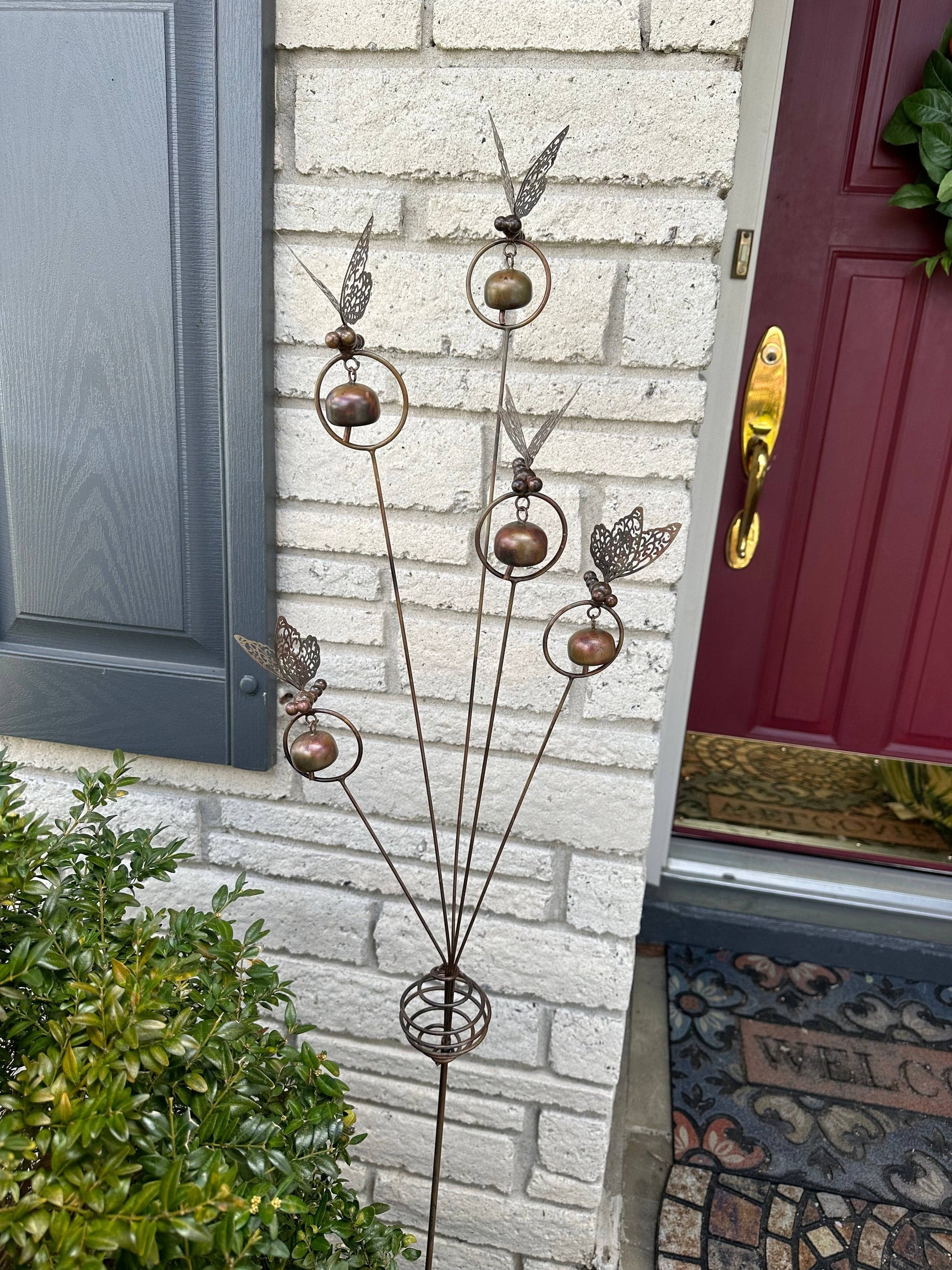 Butterflies and Bells Garden Stake-Garden Stakes & Rain Gauges-Happy Gardens