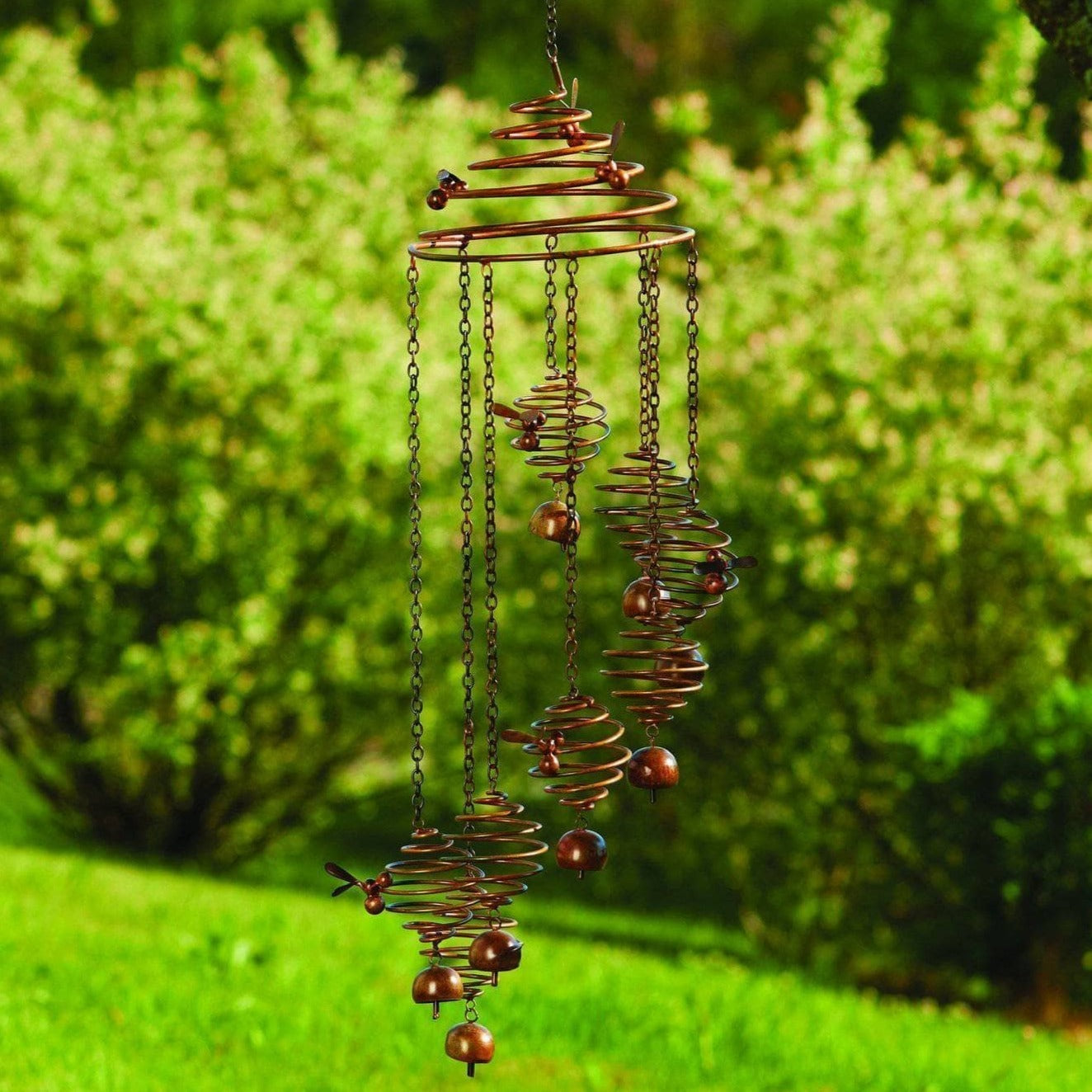 Happy Gardens - Bee Spiral with Bells Mobile Wind Chime