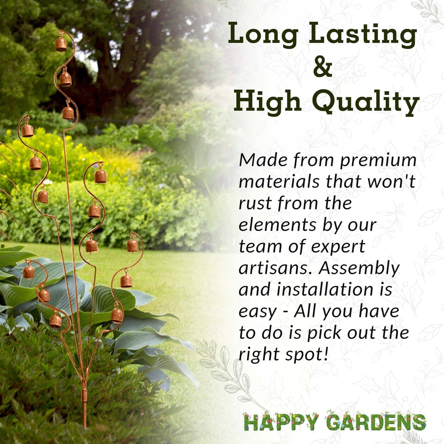 Happy Gardens - Bell Spiral Garden Stake