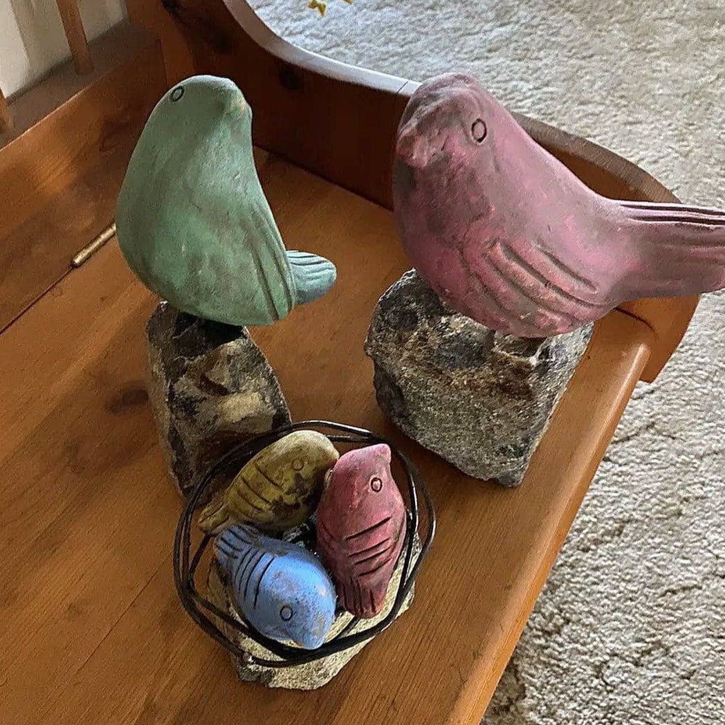 Happy Gardens - Birds on Rocks Garden Statue