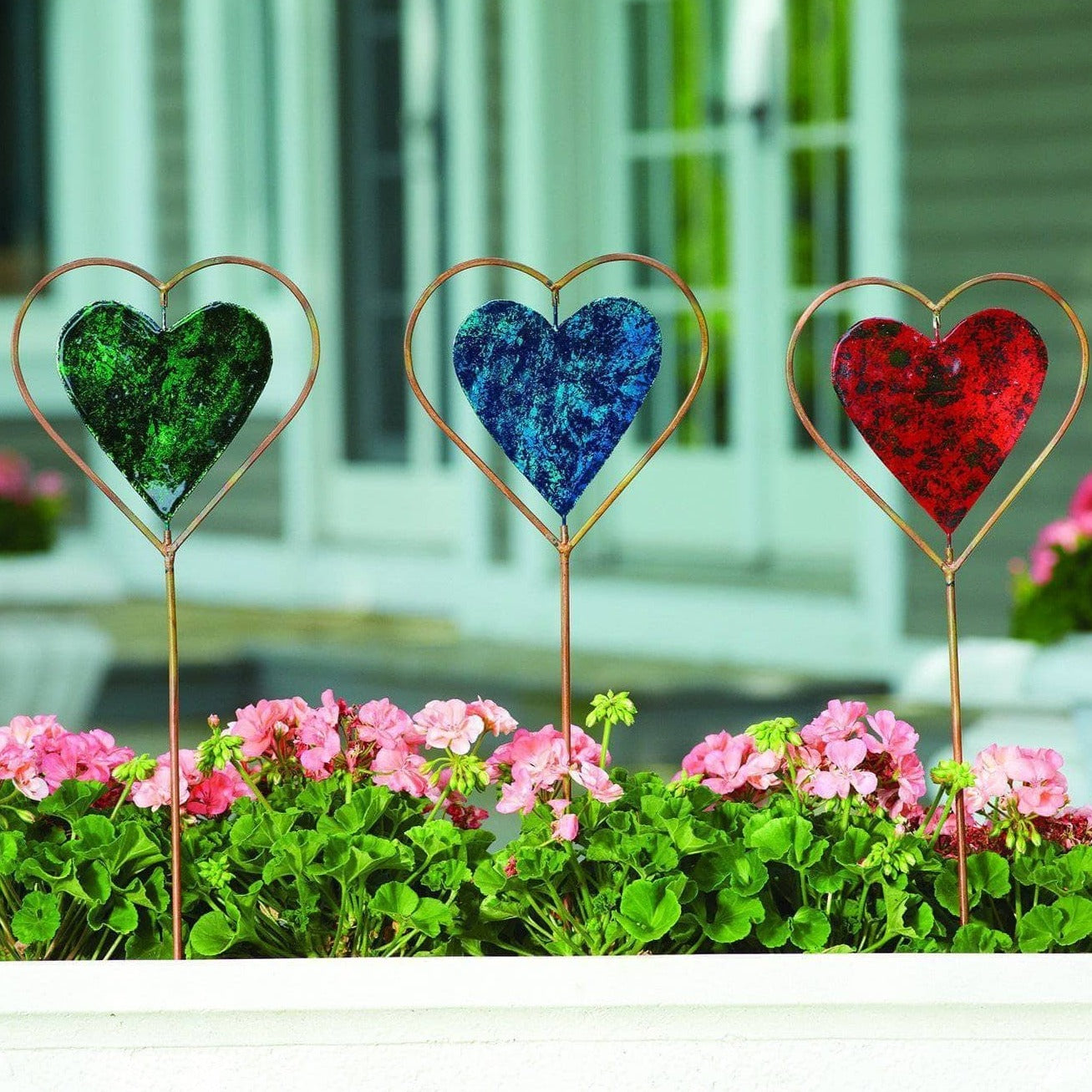 Happy Gardens - Blue Heart Disc Garden Stake