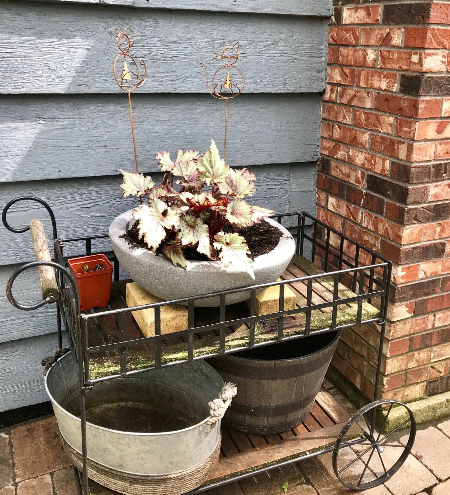 Happy Gardens - Dog with Bell Garden Stake
