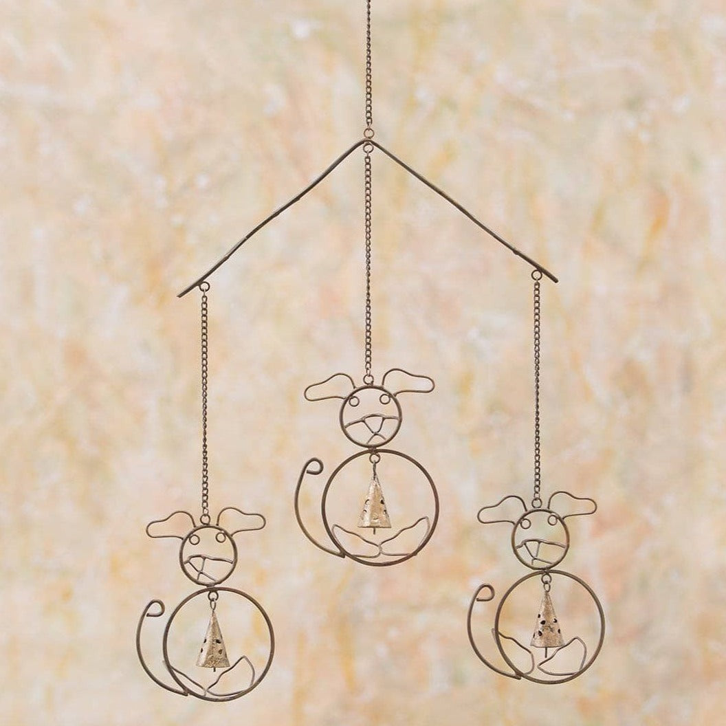 Happy Gardens - Dogs w/Bells Wind Chime