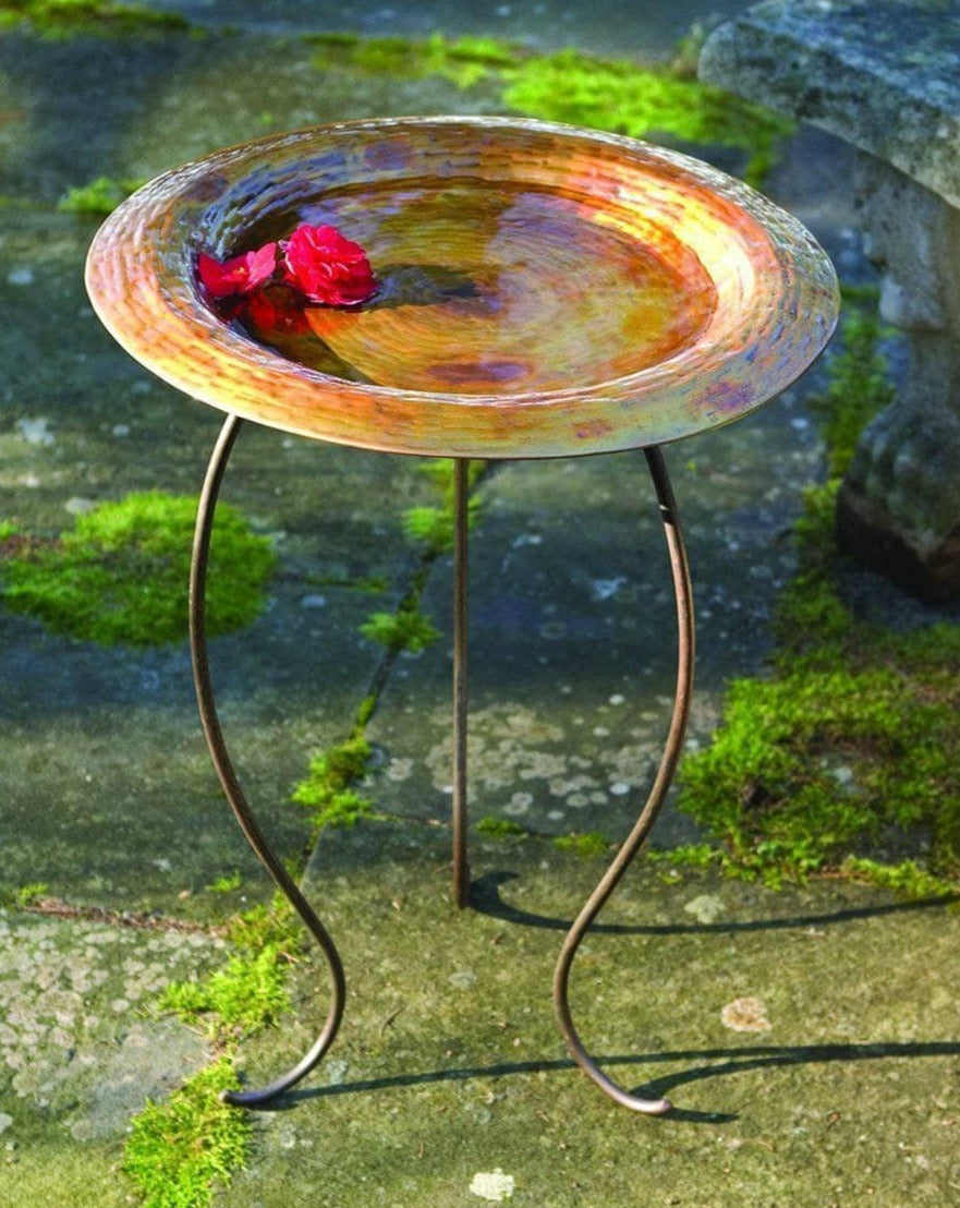 Happy Gardens - Golden Copper Round Bird Bath